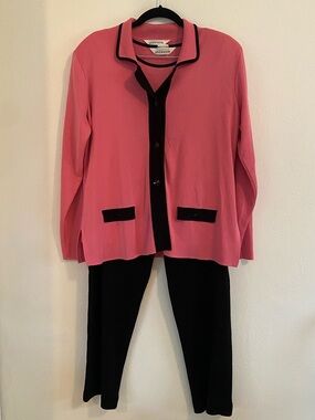 Vintage Exclusively Misook 3-Piece Knit Set - Jacket, Tank & Pants